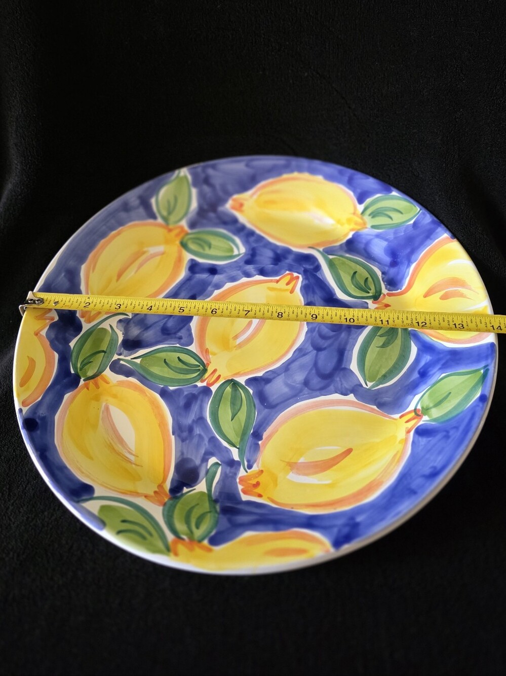 Eduardo Alves & Filhos Portugal Hand Painted Lemon 14” Serving Platter - Picture 7 of 11